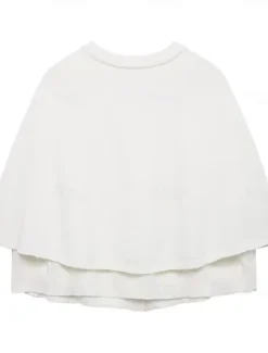 Sale Women's Cape Fashion Casual Soft Pure Color Ribbed Crew Neck Buttons Knitted Long Sleeve Regular Tops Knit Outdoor Daily Weekend Black White Fall Winter Women Shrugs & Capes