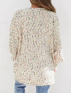 New Women's Cardigan Casual Sweater Casual Soft Paisley Ribbed V Neck Knitted Long Sleeve Regular Tops Knit Outdoor Daily Weekend Fall Winter Women Cardigans & Outerwears