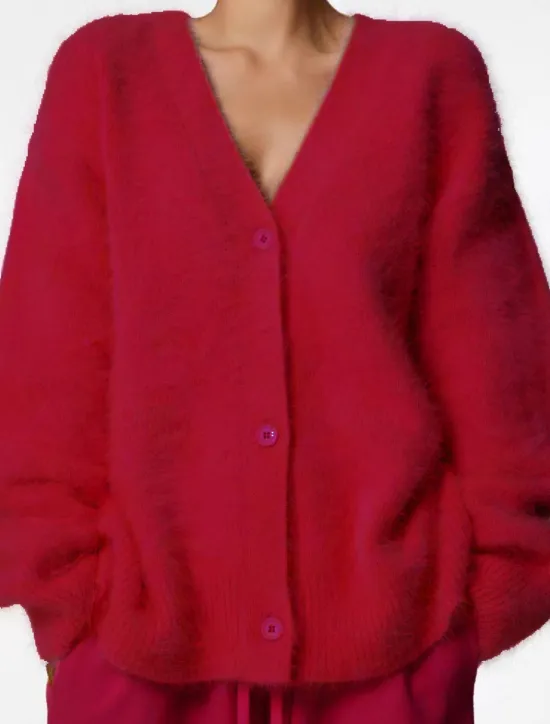 Hot Women's Cardigan Fashion Daily Solid Color Fuzzy V Neck Open Front Knitted Long Sleeve Regular Tops Knit Work White Red Fall Winter Women Cardigans & Outerwears