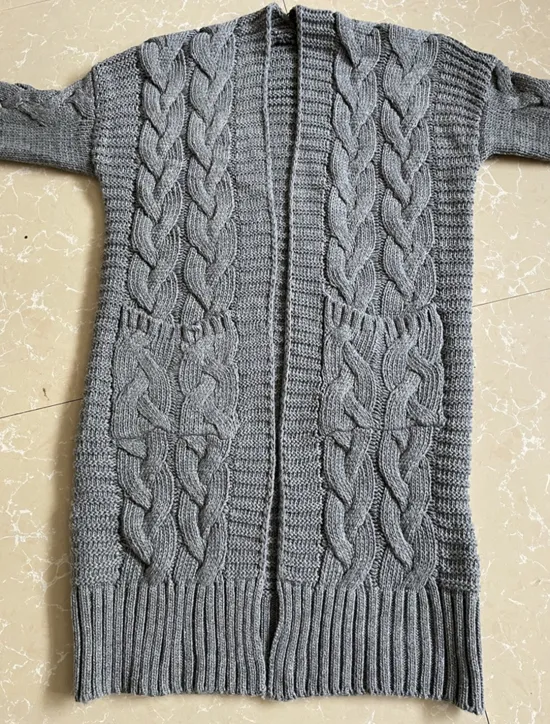 Clearance Women's Cardigan Fashion Streetwear Casual Solid Color Cable Hooded Pocket Knitted Long Sleeve Regular Tops Knit Outdoor Daily Going out Wine Army Green Fall Winter Women Cardigans & Outerwears