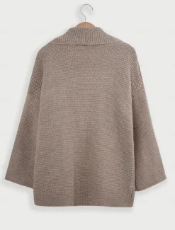 Discount Women's Cardigan Streetwear Daily Solid Color Open Front Knitted Textured Long Sleeve Regular Tops Knit Outdoor Black Khaki Fall Winter Women Cardigans & Outerwears