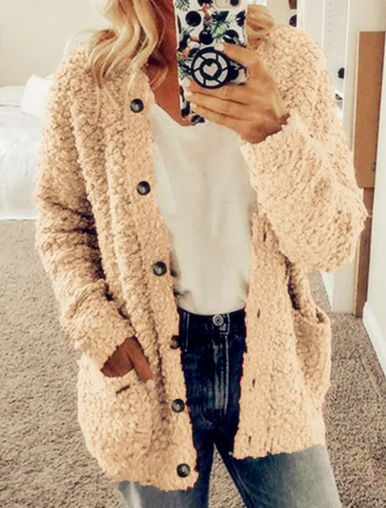 Sale Women's Cardigan Sweater Stylish Casual Soft Solid Color Maillard Ribbed Cowl Pocket Long Sleeve Knit Home Daily Holiday Black White Fall Winter Women Cardigans & Outerwears