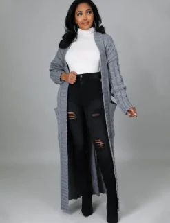 Clearance Women's Cardigan Sweater Sexy Solid Color Chunky V Neck Knitted Drop Shoulder Long Sleeve Tunic Knit Home Daily Red Brown Black Fall Winter Women Cardigans & Outerwears