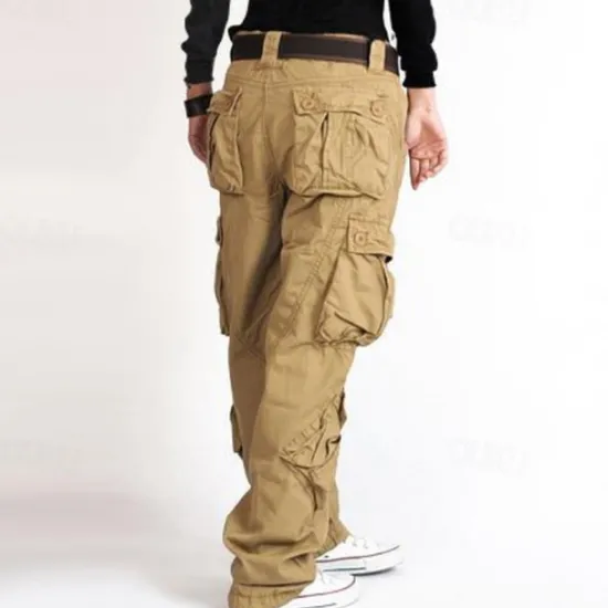 Hot Women's Cargo parachute pants Trousers Trousers Full Length 100% Cotton Pocket Baggy Micro-elastic High Waist Athleisure Casual Daily Gray Green ArmyGreen S M Women Pants