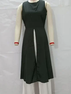 Discount Women's Casual Dress Maxi Dress Patchwork Elegant Crew Neck Black Color Women Work Dresses