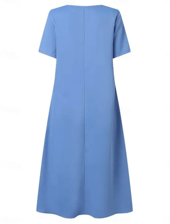 Outlet Women's Casual Dress Mini Dress Buttons Pocket Casual Crew Neck Long Sleeve Wine Blue Green Color Women Casual Dress