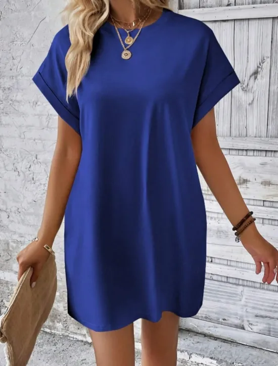 Discount Women's Casual Dress Mini Dress Pocket Casual Crew Neck Short Sleeve White Blue Khaki Color Women Work Dresses