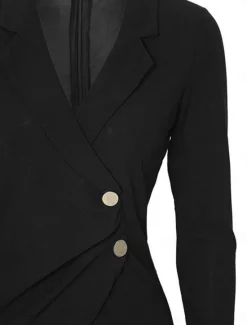 Clearance Women's Casual Dress Mini Dress Patchwork Buttons Casual Formal V Neck Long Sleeve Black Wine Gray Color Women Work Dresses