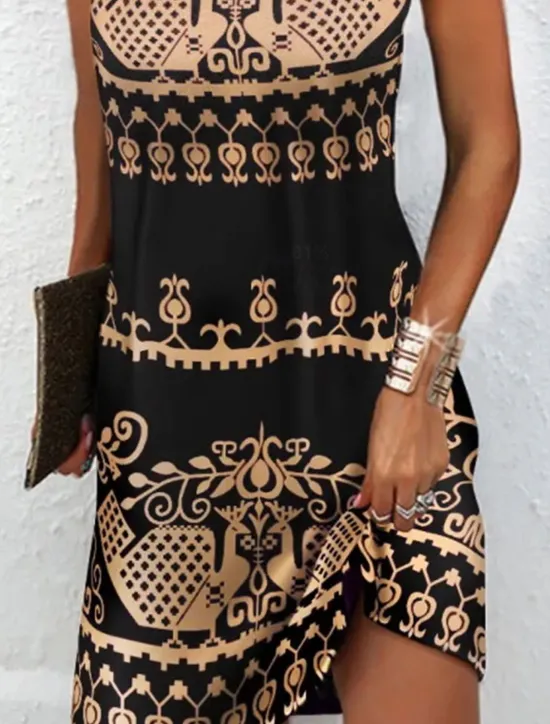 Sale Women's Casual Dress Shift Dress Mini Dress Green Dark Blue Sleeveless Floral Ruched Spring Summer Halter Vintage Birthday Daily Ethnic Dress 2023 S M L XL XXL 3XL Women Sundresses