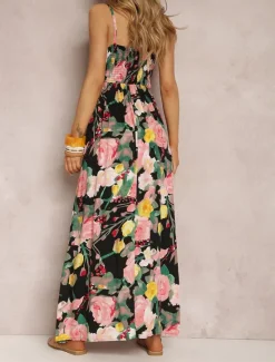 Discount Women's Casual Dress Slip Dress Floral Backless Print Strap Long Dress Maxi Dress Hawaiian Vacation Beach Sleeveless Summer Women Vacation Dresses