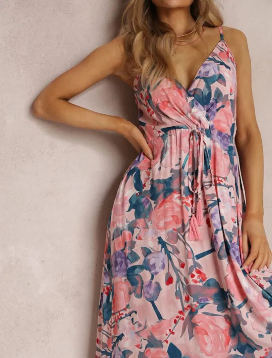 Discount Women's Casual Dress Slip Dress Floral Backless Print Strap Long Dress Maxi Dress Hawaiian Vacation Beach Sleeveless Summer Women Vacation Dresses