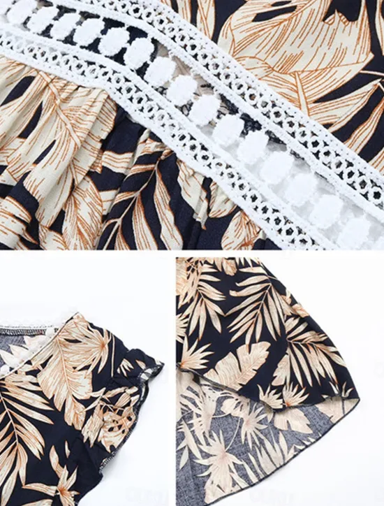 Clearance Women's Casual Dress Swing Dress Tank Dress Floral Leaf Print Asymmetrical Hem V Neck Long Dress Maxi Dress Stylish Casual Daily Date Sleeveless Summer Women Vacation Dresses