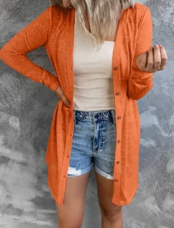Hot Women's Casual Jacket Breathable Comfortable Pocket Casual Plain Vacation Street Casual Daily Wear Single Breasted Long V Neck Regular Fit Long Sleeve Outerwear Black White Pink Summer Spring Women Coats & Trench Coats