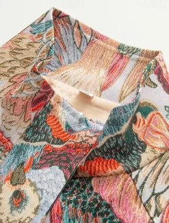 Discount Women's Casual Jacket Comfortable Zipper Boho Vintage Floral School Vacation Home Office Short Stand Collar Regular Fit Long Sleeve Outerwear Spring Fall Women Jackets