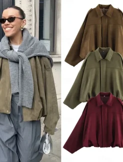 Discount Women's Casual Jacket Comfortable Breathable Pocket Buttons Casual Plain Vacation Street Casual Daily Wear Zipper Short Turndown Regular Fit Long Sleeve Outerwear Black Wine Orange Summer Spring Women Jackets