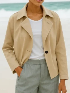 Clearance Women's Casual Jacket Comfortable Breathable Buttons Casual Plain Vacation Street Casual Daily Wear Single Breasted Short Turndown Regular Fit Long Sleeve Outerwear Black Blue Brown Spring Fall Women Jackets