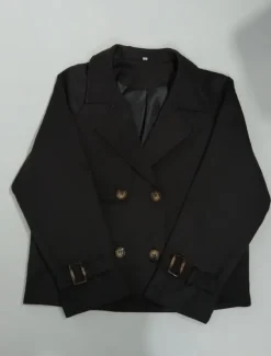 Sale Women's Casual Jacket Comfortable Breathable Buttons Casual Plain Vacation Street Casual Daily Wear Double Breasted Short Turndown Regular Fit Long Sleeve Outerwear Spring Fall Women Jackets|Coats & Trench Coats