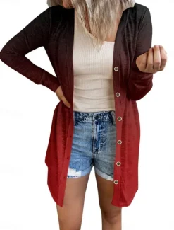 New Women's Casual Jacket Comfortable Breathable Print Casual Butterfly Vacation Street Casual Daily Wear Single Breasted Long V Neck Regular Fit Long Sleeve Outerwear White Red Purple Summer Spring Women Coats & Trench Coats