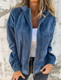 Hot Women's Casual Jacket Hoodie Jacket Comfortable Breathable Zipper Pocket Simple Casual Plain Vacation Street Casual Daily Wear Zipper Regular Hooded Regular Fit Long Sleeve Outerwear Black White Pink Women Jackets