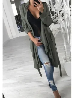 Women's Casual Jacket Outdoor Button Solid Color Windproof Fashion Loose Fit Outerwear Long Sleeve Fall S Women Jackets|Coats & Trench Coats