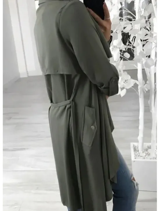 Women's Casual Jacket Outdoor Button Solid Color Windproof Fashion Loose Fit Outerwear Long Sleeve Fall S Women Jackets|Coats & Trench Coats