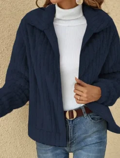 Outlet Women's Casual Jacket Outdoor Patchwork Solid Color Windproof Fashion Regular Fit Outerwear Long Sleeve Fall Navy S Women Jackets