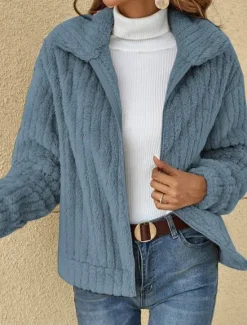 Outlet Women's Casual Jacket Outdoor Patchwork Solid Color Windproof Fashion Regular Fit Outerwear Long Sleeve Fall Navy S Women Jackets