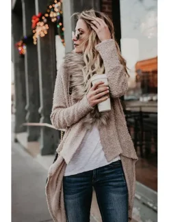 Discount Women's Casual Jacket Outdoor Fur Collar Solid Color Windproof Fashion Regular Fit Outerwear Long Sleeve Fall Black S Women Jackets|Coats & Trench Coats
