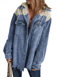 Clearance Women's Casual Jacket Outdoor Street Daily Wear Fall Winter Regular Coat Regular Fit Thermal Warm Breathable Stylish Casual Jacket Long Sleeve Solid Color with Pockets Pink Blue Green Women Jackets