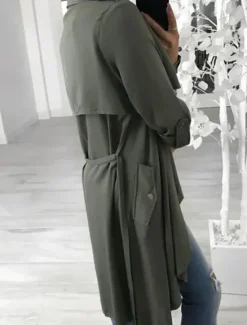 Clearance Women's Casual Jacket Outdoor Street Daily Wear Fall Winter Long Coat Regular Fit Thermal Warm Breathable Stylish Casual Jacket Long Sleeve Solid Color with Pockets Red Green Gray Women Coats & Trench Coats