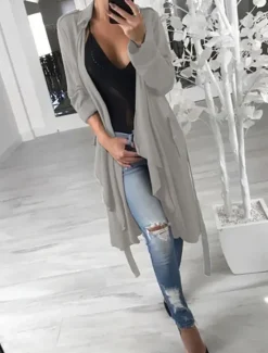 Clearance Women's Casual Jacket Outdoor Street Daily Wear Fall Winter Long Coat Regular Fit Thermal Warm Breathable Stylish Casual Jacket Long Sleeve Solid Color with Pockets Red Green Gray Women Coats & Trench Coats