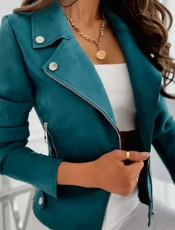 Sale Women's Casual Jacket Outdoor Street Daily Regular Fit Coat Breathable Streetwear Casual Jacket Long Sleeve Solid Color Pocket Zip Front Spring Summer Green Black Gray Women Jackets