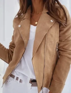 Sale Women's Casual Jacket Outdoor Street Daily Regular Fit Coat Breathable Streetwear Casual Jacket Long Sleeve Solid Color Pocket Zip Front Spring Summer Green Black Gray Women Jackets