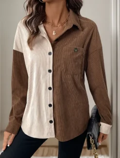 Women's Casual Jacket Outdoor Street Daily Wear Fall Winter Regular Coat Regular Fit Thermal Warm Breathable Stylish Casual Jacket Long Sleeve Plain with Pockets Women Jackets