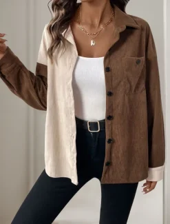Women's Casual Jacket Outdoor Street Daily Wear Fall Winter Regular Coat Regular Fit Thermal Warm Breathable Stylish Casual Jacket Long Sleeve Plain with Pockets Women Jackets
