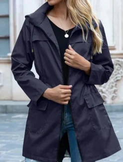 Clearance Women's Casual Jacket Street Daily Wear Fall Winter Regular Coat Loose Fit Stylish Casual Jacket Long Sleeve Solid Color Full Zip Black Light Grey Green Women Coats & Trench Coats