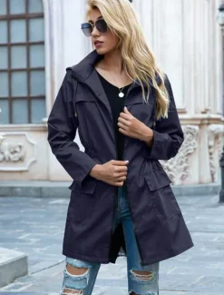 Clearance Women's Casual Jacket Street Daily Wear Fall Winter Regular Coat Loose Fit Stylish Casual Jacket Long Sleeve Solid Color Full Zip Black Light Grey Green Women Coats & Trench Coats