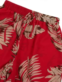 Best Women's Casual Jacket Suits Breathable Comfortable Drawstring Print Casual Leaf Vacation Street Holiday Daily Wear Open Front Regular Collarless Regular Fit Half Sleeve Outerwear Red Green Summer Women Blazers & Suits|Jackets