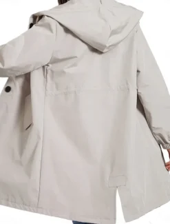 Women's Casual Jacket Trench Coat Outdoor Street Daily Wear Fall Winter Regular Coat Regular Fit Thermal Warm Rain Waterproof Breathable Stylish Casual Jacket Long Sleeve Solid Color with Pockets Women Coats & Trench Coats