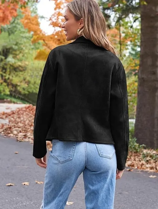 Sale Women's Casual Jacket Warm Comfortable Zipper Casual Minimalism Solid Color Casual Daily Zipper Lapel Regular Fit Long Sleeve Outerwear Black Camel Brown Winter Women Jackets