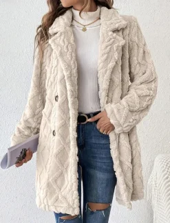 Hot Women's Casual Jacket Warm Comfortable Adjustable Fashion Solid Color Daily Open Front Regular Turndown Regular Fit Long Sleeve Outerwear Spring Fall Women Coats & Trench Coats
