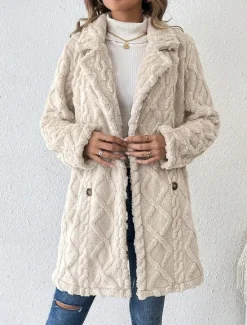 Hot Women's Casual Jacket Warm Comfortable Adjustable Fashion Solid Color Daily Open Front Regular Turndown Regular Fit Long Sleeve Outerwear Spring Fall Women Coats & Trench Coats