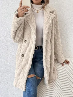 Hot Women's Casual Jacket Warm Comfortable Adjustable Fashion Solid Color Daily Open Front Regular Turndown Regular Fit Long Sleeve Outerwear Spring Fall Women Coats & Trench Coats