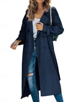 New Women's Casual Jacket Work Button Solid Color Windproof Fashion Loose Fit Outerwear Long Sleeve Fall Black S Women Jackets|Coats & Trench Coats