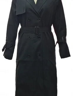 New Women's Casual Jacket Work Button Solid Color Windproof Fashion Loose Fit Outerwear Long Sleeve Fall Black S Women Jackets|Coats & Trench Coats