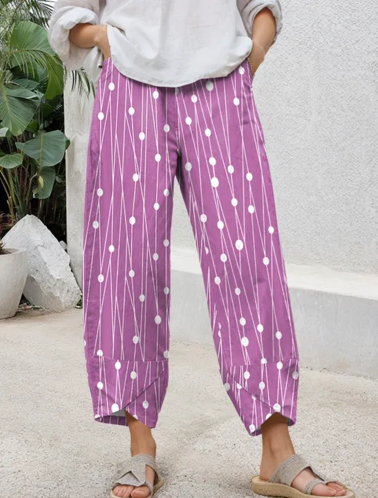 Hot Women's Chinos Baggy Pants Casual Ankle-Length High Waist Graphic Geometric Patchwork Drawstring Printing Thermal Warm Breathable Micro-elastic Casual Daily Violet Robin's Egg Blue Green Khaki Summer Women Pants
