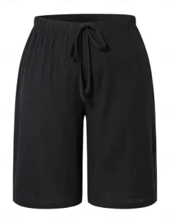 Sale Women's Chinos Bermuda shorts Vacation Fashion Basic Knee Length High Waist Plain Pocket Elastic Waistband Comfy Soft Comfortable Micro-elastic Outdoor Street Army Green Navy Black White Summer Spring Women Shorts