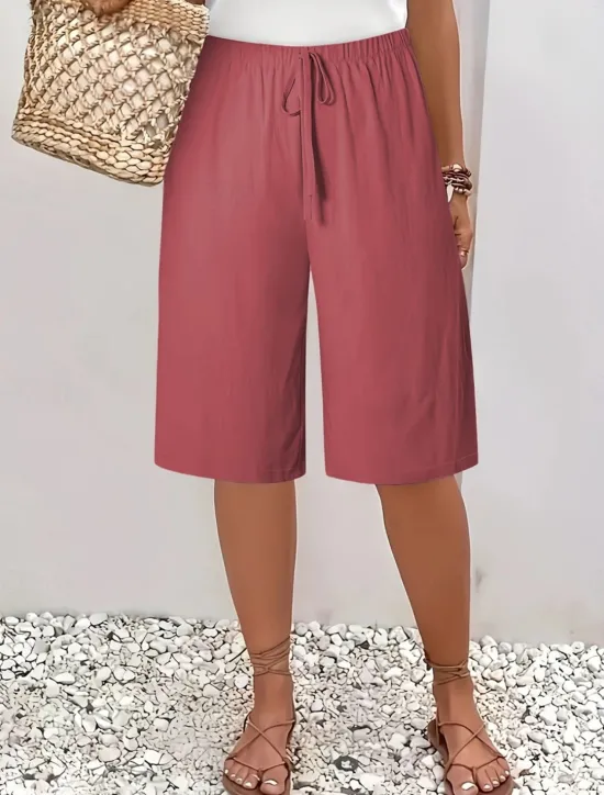 Sale Women's Chinos Bermuda shorts Vacation Fashion Basic Knee Length High Waist Plain Pocket Elastic Waistband Comfy Soft Comfortable Micro-elastic Outdoor Street Army Green Navy Black White Summer Spring Women Shorts