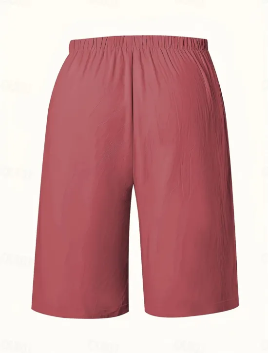 Sale Women's Chinos Bermuda shorts Vacation Fashion Basic Knee Length High Waist Plain Pocket Elastic Waistband Comfy Soft Comfortable Micro-elastic Outdoor Street Army Green Navy Black White Summer Spring Women Shorts