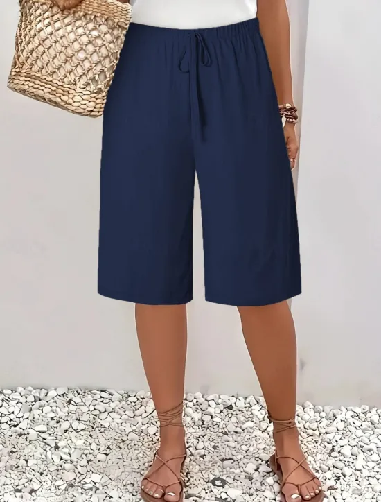 Sale Women's Chinos Bermuda shorts Vacation Fashion Basic Knee Length High Waist Plain Pocket Elastic Waistband Comfy Soft Comfortable Micro-elastic Outdoor Street Army Green Navy Black White Summer Spring Women Shorts